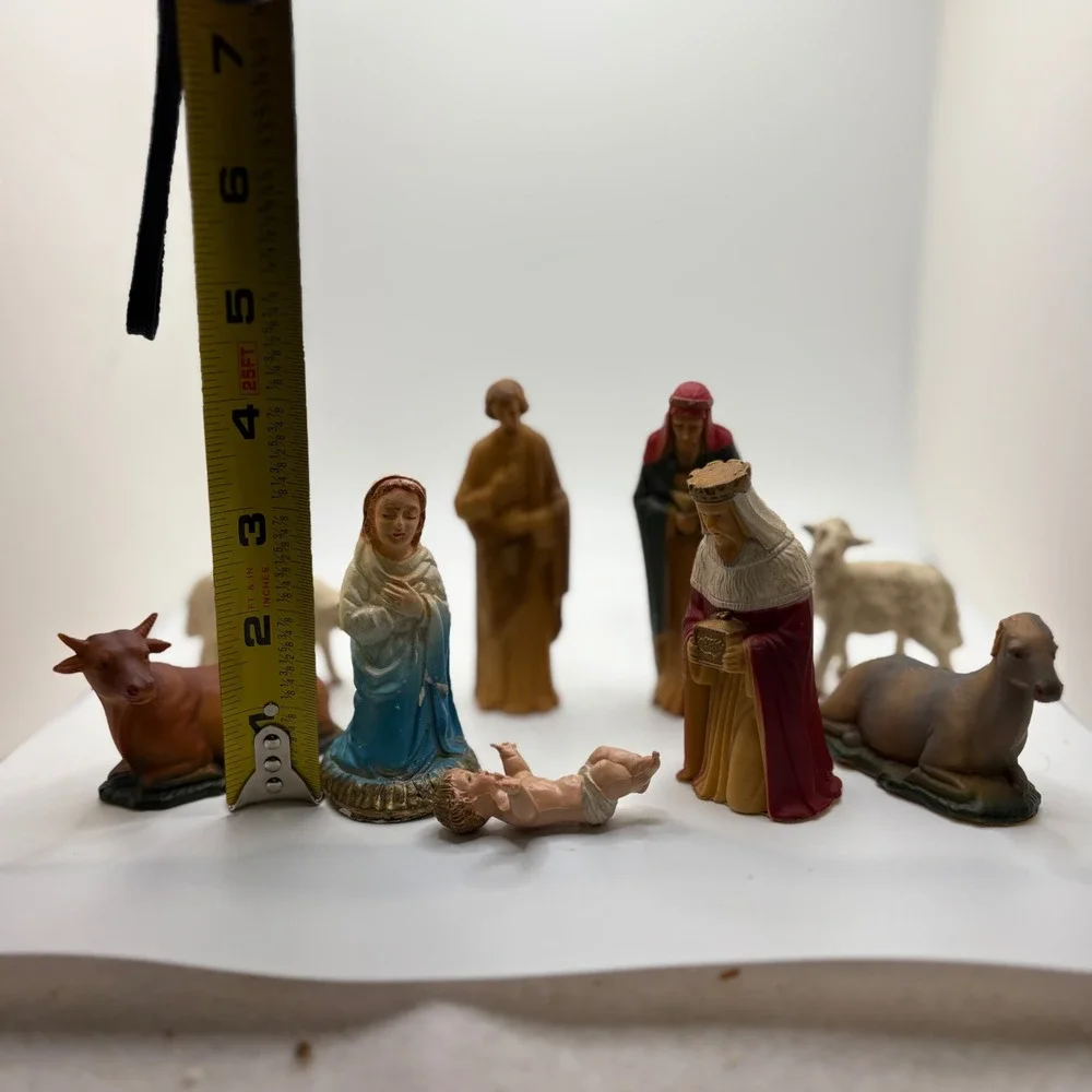 AB‎ Plastics Nativity Scene Hong Kong 864 DO 7 Piece Figurines